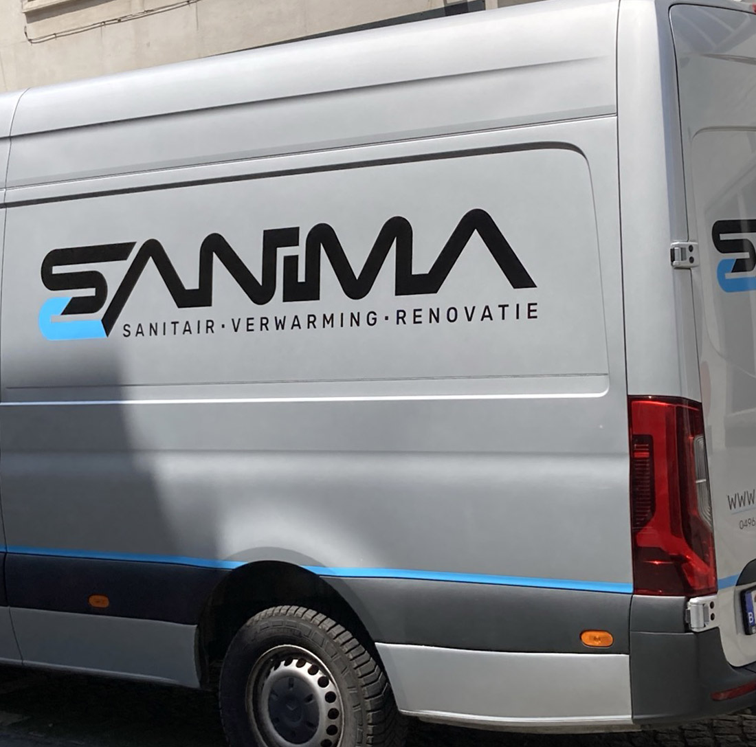 logo ontwerp voor Sanima sanitair te Meulebeke